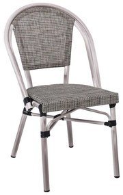 COSTA Καρέκλα Dining Αλουμινίου, Απόχρωση Antique Grey -Textilene Μπεζ -  50x55x85cm