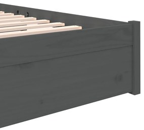 vidaXL Πλαίσιο Κρεβατιού Γκρι 135 x 190 εκ από Ξύλο Πεύκου Double