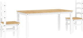 vidaXL Σετ Τραπεζαρίας 3 Τεμαχίων Panama από Μασίφ Ξύλο Πεύκου Λευκό