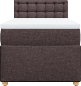 vidaXL Κρεβάτι Boxspring με Στρώμα Σκούρο Καφέ 80x200 εκ. Υφασμάτινο