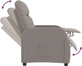 vidaXL Πολυθρόνα Ανακλινόμενη Taupe Υφασμάτινη