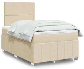 ΚΡΕΒΑΤΙ BOXSPRING ΜΕ ΣΤΡΩΜΑ ΚΡΕΜ 120X200 ΕΚ. ΥΦΑΣΜΑΤΙΝΟ 3291633