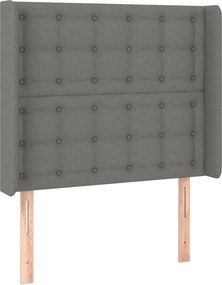 vidaXL Κρεβάτι Boxspring με Στρώμα Σκούρο Γκρι 90x200 εκ. Υφασμάτινο