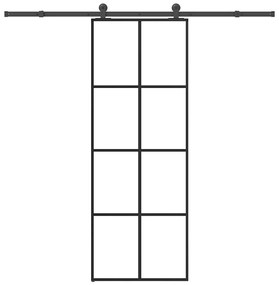 vidaXL Συρόμενη Πόρτα με Μηχανισμό 76x205 εκ. Γυαλί ESG & Αλουμίνιο