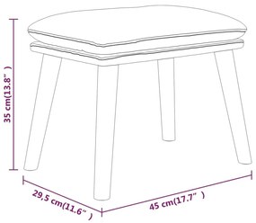 Υποπόδιο Μαύρο 45 x 29,5 x 35 εκ. Υφασμάτινο - Μαύρο