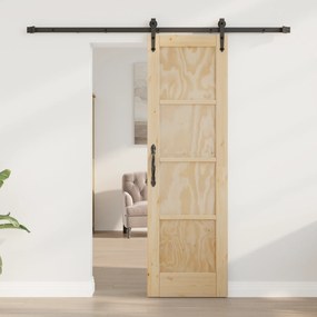 vidaXL Συρόμενη Πόρτα  με Σετ Εξαρτημάτων 61x198,5 εκ. Μασίφ Ξύλο Πεύκου