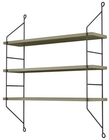 Ραφιέρα Τοίχου Achala Μελαμίνης Olive Grey 60x15x68Y Εκ.