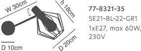Απλίκα Τοίχου Homelighting 77-8321 Black