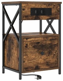 vidaXL Κομοδίνο Καπνιστή δρυς 40 x 31 x 60 εκ. Επεξεργασμένο ξύλο