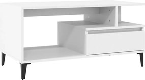 vidaXL Τραπεζάκι Σαλονιού Λευκό 90 x 49 x45 εκ. από Επεξεργασμένο Ξύλο