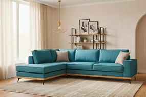 Γωνιακός καναπές Pedro-Petrol-Αριστερή