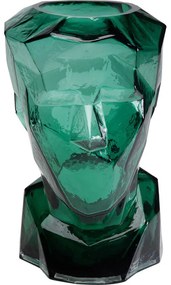 Βάζο Prisma Face Γυάλινο Πράσινο 23.5x18x30εκ. - Πράσινο