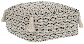 Πουφ Δαπέδου Υφασμάτινο Polycotton Εκρού-Γκρι-Μαύρο 40x40x20εκ. iliadis 90214