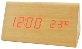 Ξύλινο Ψηφιακό Ρολόι LED με Θερμόμετρο VST-861 – LED Wooden Clock with Temperature Display