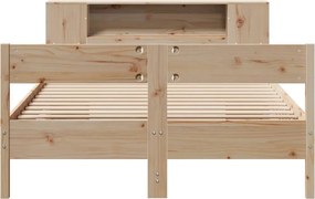 vidaXL Κρεβάτι Βιβλιοθήκη Χωρίς Στρώμα 120x200 εκ Μασίφ Ξύλο Πεύκο