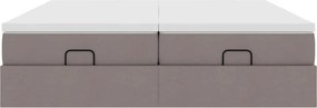 vidaXL Οθωμανικό κρεβάτι με στρώματα Taupe 180x200cm ύφασμα