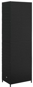 VidaXL Ντουλάπι Αποθήκευσης Κήπου Μαύρο 59x40x180 εκ. από Συνθ. Ρατάν