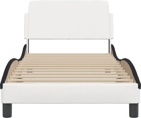 vidaXL Πλαίσιο Κρεβατιού Dover Λευκό/Μαύρο 90x190εκ. Συνθ. Δέρμα