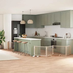 Διαχωριστικό Σκύλων/Πόρτα Πτυσσόμενο 10 Πάνελ 800εκ Ξύλο Λεύκας