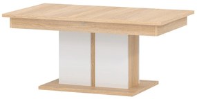 Πολυμορφικό τραπέζι σαλονιού Orlando AA123, Ελαφριά δρυς, Γυαλιστερό λευκό, 52x68x114cm, Πλαστικοποιημένη μοριοσανίδα, Γωνιακό | Epipla1.gr