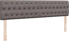 vidaXL Οθωμανικό κρεβάτι με στρώμα Taupe 200x200 cm Ύφασμα