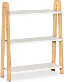 Βιβλιοθήκη Como Megapap χρώμα λευκό - oak 63x22x80εκ.