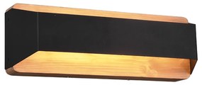 Arino Μοντέρνο Φωτιστικό Τοίχου με Ενσωματωμένο LED και Θερμό Λευκό Φως σε Μαύρο Χρώμα Πλάτους 35cm Trio Lighting 224819132