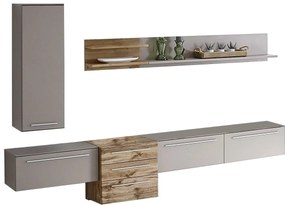 Lh-homefurniture Σύνθεση τοίχου Binz-1 Γκρι+Βασάλτης 330x206x43-37cm Binz_36_ec