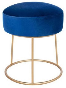 Σκαμπό Karlo HM8411.08 Μπλε-Χρυσό Φ36x38cm Velvet, Metal