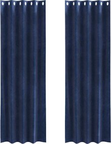vidaXL Κουρτίνες 2 τμχ. Σκούρο Μπλε 140 x 245 cm Βελούδο