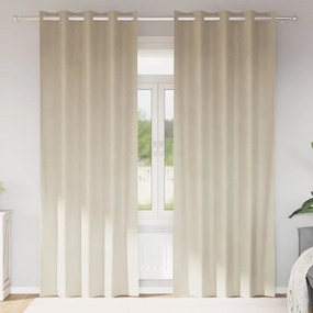vidaXL Κουρτίνες με κουρτίνες 2 pcs Κρεμ 140 x 225 cm Βελούδο
