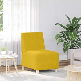 vidaXL Μοντέρνο Καναπέ Χωρίς Μπράτσα Κίτρινο Βελούδο 55 εκ.