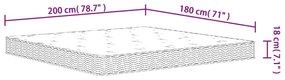 Στρώμα με Bonnell Springs Μεσαία Σκληρότητα 180 x 200 εκ. - Λευκό