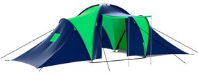 vidaXL Σκηνή Camping 9 Ατόμων Μπλε / Πράσινο Υφασμάτινη