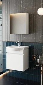 Stewehome Σετ Έπιπλο Μπάνιου Λευκό MDF με Νιπτήρα &amp;amp; Καθρέπτη 52x30x59 cm