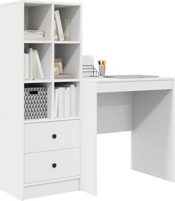 vidaXL Γραφείο με συρτάρι με ράφι με αποθήκευση 2 pcs Λευκό