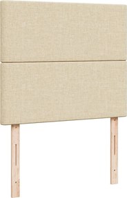 vidaXL Κρεβάτι Boxspring με Στρώμα Κρεμ 120x200 εκ. Υφασμάτινο