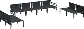 vidaXL Σετ Καναπέ Κήπου με μαξιλάρι 8 pcs Μαύρο Ατσάλι