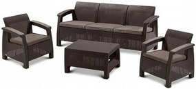 Σετ Κήπου 4τμχ Πολυπροπυλενίου Wicker Keter Corfu Triple Set Brown