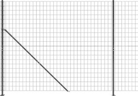 vidaXL Συρματόπλεγμα Περίφραξης Ανθρακί 1,6 x 25 μ. με Βάσεις Φλάντζα