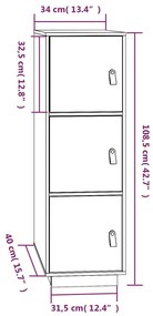 ΝΤΟΥΛΑΠΙ ΨΗΛΟ ΛΕΥΚΟ 34 X 40 X 108,5 ΕΚ. ΑΠΟ ΜΑΣΙΦ ΞΥΛΟ ΠΕΥΚΟΥ 820168