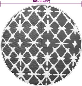 vidaXL χαλί εξωτερικού χώρου ARAKIL μπλε και λευκό Ø160 cm PP