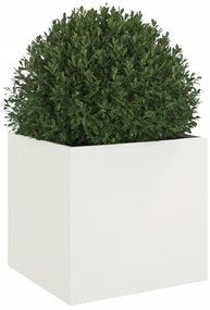 vidaXL Ζαρντινιέρα Λευκή 49x47x46 εκ. από Χάλυβα
