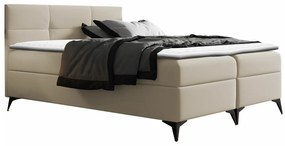 Κρεβάτι continental Baltimore 134, Continental, Διπλό, Ανοιχτό καφέ, 160x200, Οικολογικό δέρμα, Τάβλες για Κρεβάτι, 164x208x115cm, 118 kg, Στρώμα: Ναι