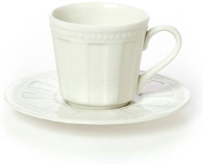 Φλυτζάνι Καφέ Με Πιατάκι 03.000.17 120ml Ivory Cryspo Trio Porcelain