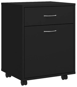 vidaXL Ντουλάπι Τροχήλατο Μαύρο 45 x 38 x 54 εκ. από Επεξ. Ξύλο