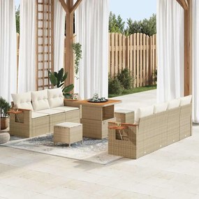 vidaXL Σετ Καναπέ Κήπου 10 pcs μπεζ και κρεμ 80 x 80 x 71 cm