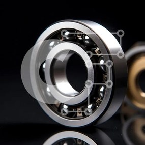 Intra Συλλεκτικό Ξύλινο Παζλ Plywood 4mm - Δύο ρουλεμάν - ασημί και χρυσό σε μαύρη επιφάνεια Σε Ξύλινο Κουτί - Διαστάσεις: 10x10 cm – 25 κομμάτια