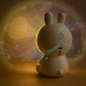 Παιδικό Πορτατίφ Προτζέκτορας Αστροναύτης Κουνελάκι με Μουσική