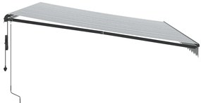 vidaXL Τέντα Πτυσσόμενη Αυτόματη με LED Ανθρακί / Λευκή 500x300 εκ.